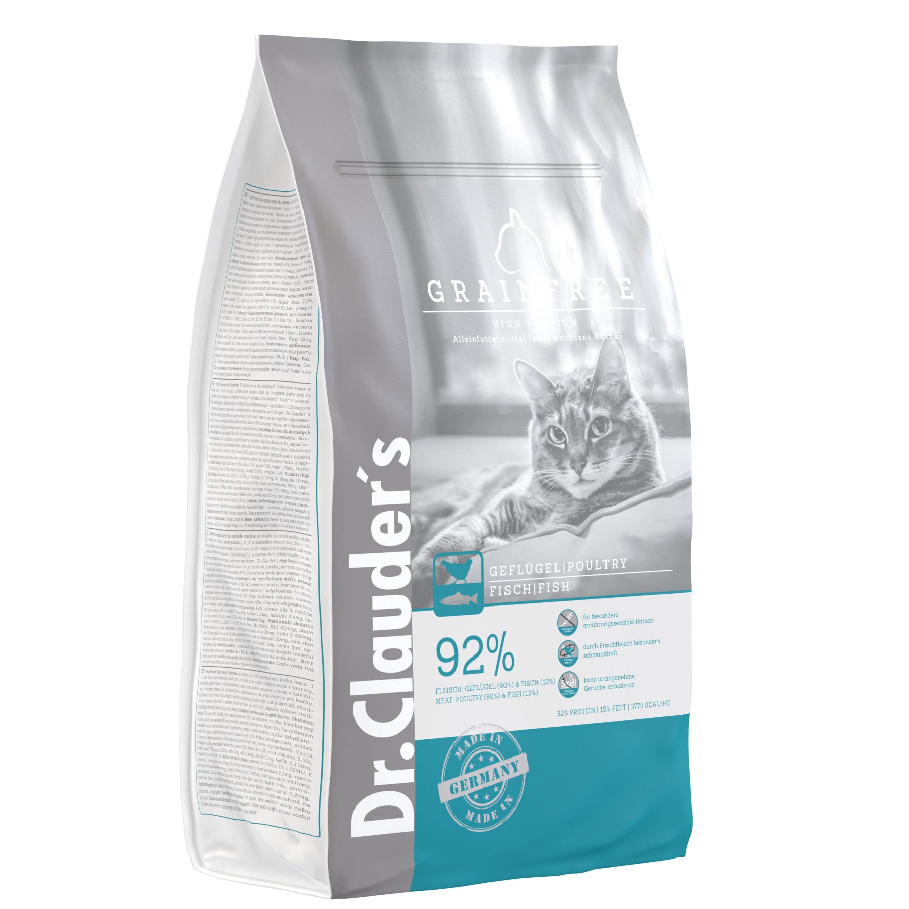Сухой корм для взрослых кошек с пищевой гиперчувствительностью Dr.Clauder's High Premium Grainfree 400 г