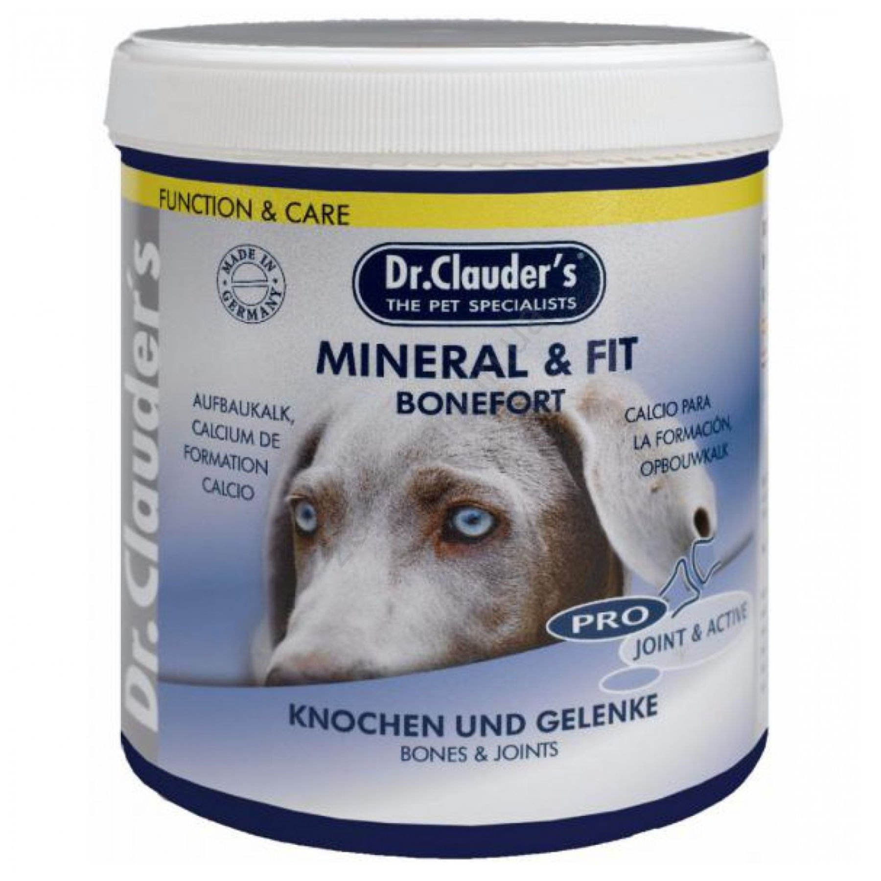 Витаминно-минеральная добавка для собак Dr.Clauder's Mineral & Fit Bonefort в период интенсивного роста, в условиях повышенной нагрузки и стресса на организм, или для пожилых собак, 500 г