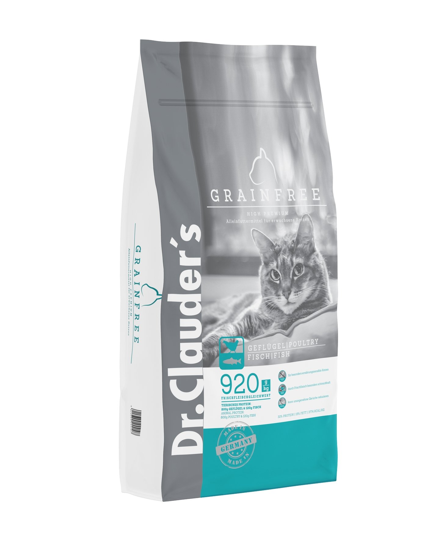 Сухой корм для взрослых кошек с пищевой гиперчувствительностью Dr.Clauder's High Premium Grainfree 10 кг