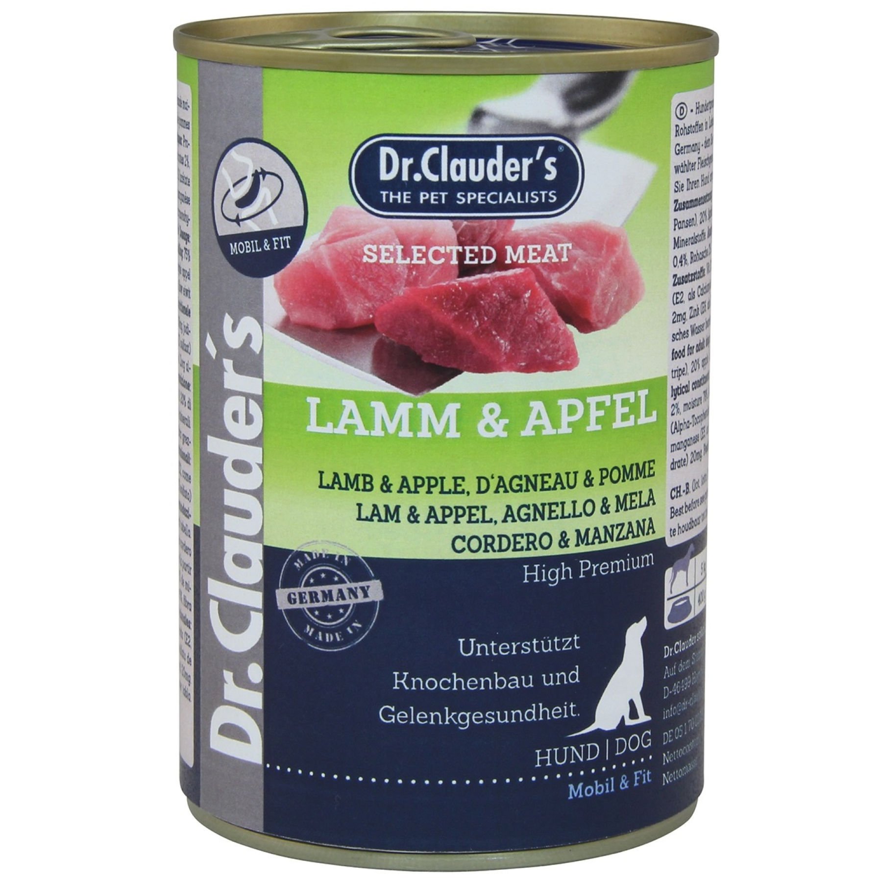 Влажный корм для собак Dr.Clauder's Selected Meat Lamb & Apple ягненок и яблоко 400 г